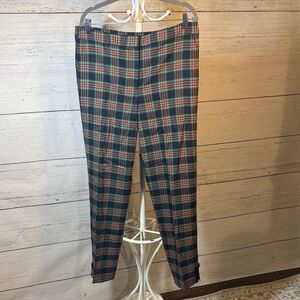 Talbots Plaid Ankle Pants - Navy, Red and Green Plaid size 12 L New NWT
